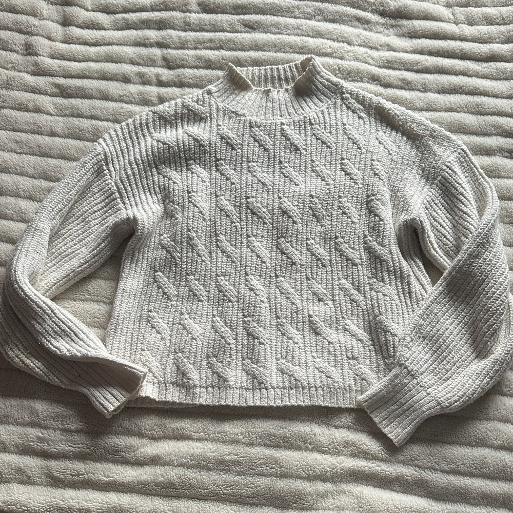 J. Crew Cream Textured Turtleneck Sweater